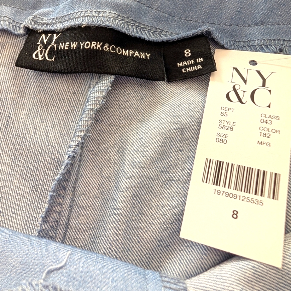 New York & Company Light Blue Wide Leg Pants - Picture 4 of 6